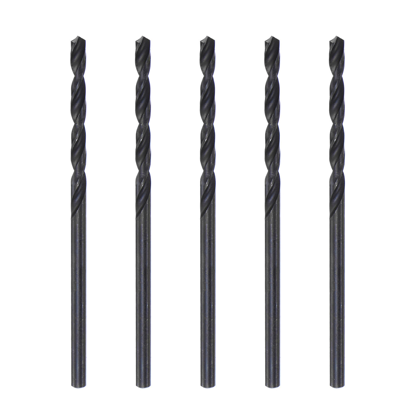uxcell Uxcell High Speed Steel Twist Drill Bit, 2.3mm Fully Ground Black Oxide 53mm Long 5Pcs