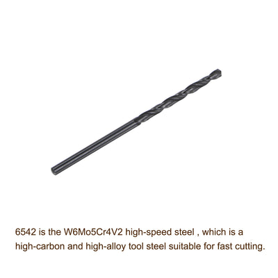 Harfington Uxcell High Speed Steel Twist Drill Bit, 2.4mm Fully Ground Black Oxide 56mm Long 5Pcs