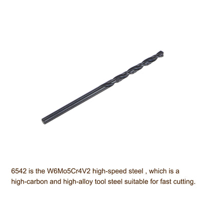Harfington Uxcell High Speed Steel Twist Drill Bit, 2.6mm Fully Ground Black Oxide 57mm Long 2Pcs