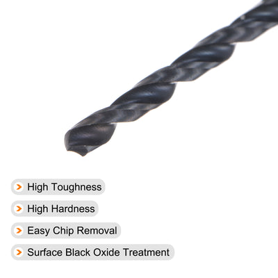 Harfington Uxcell High Speed Steel Twist Drill Bit, 2.6mm Fully Ground Black Oxide 57mm Long 2Pcs