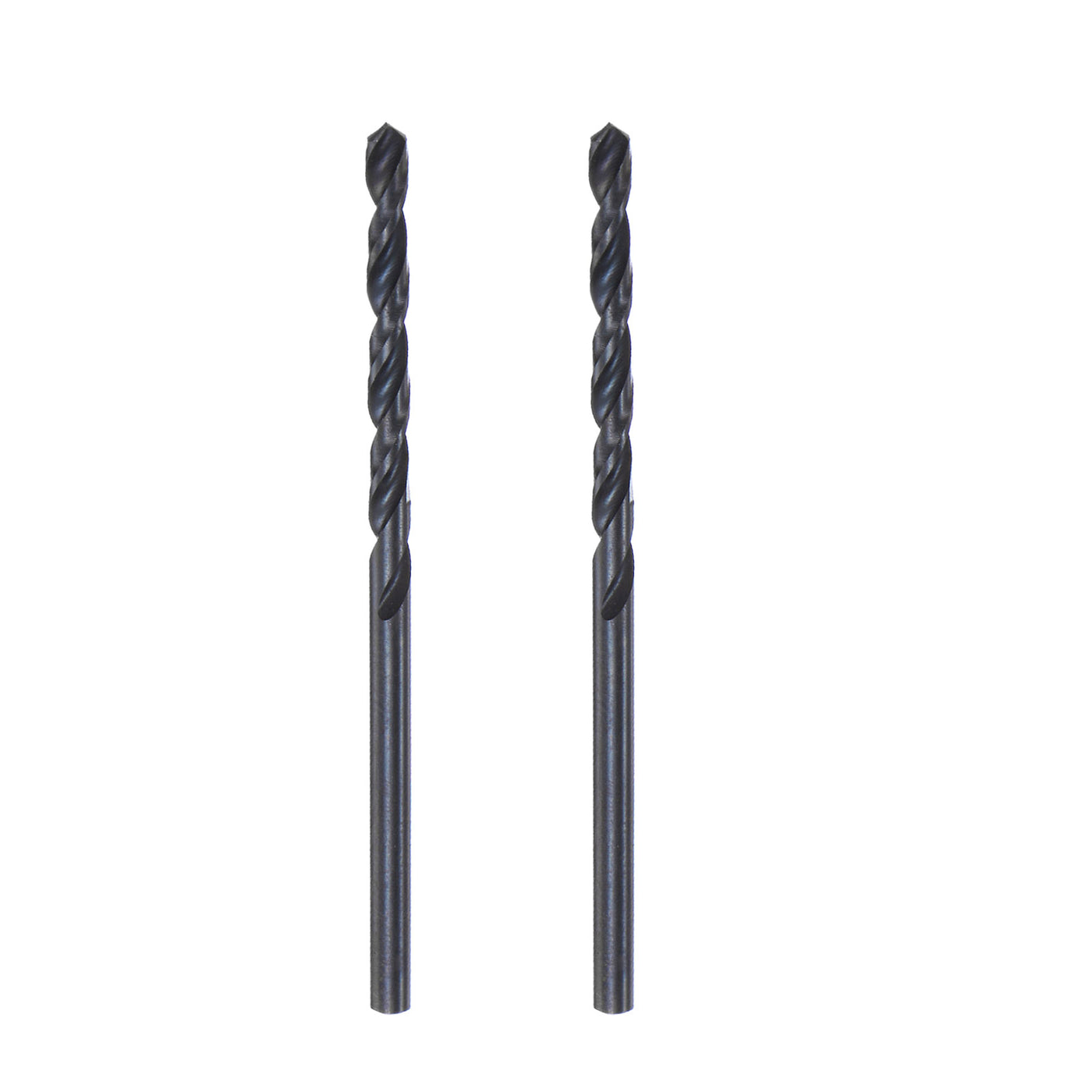 uxcell Uxcell High Speed Steel Twist Drill Bit, 2.6mm Fully Ground Black Oxide 57mm Long 2Pcs