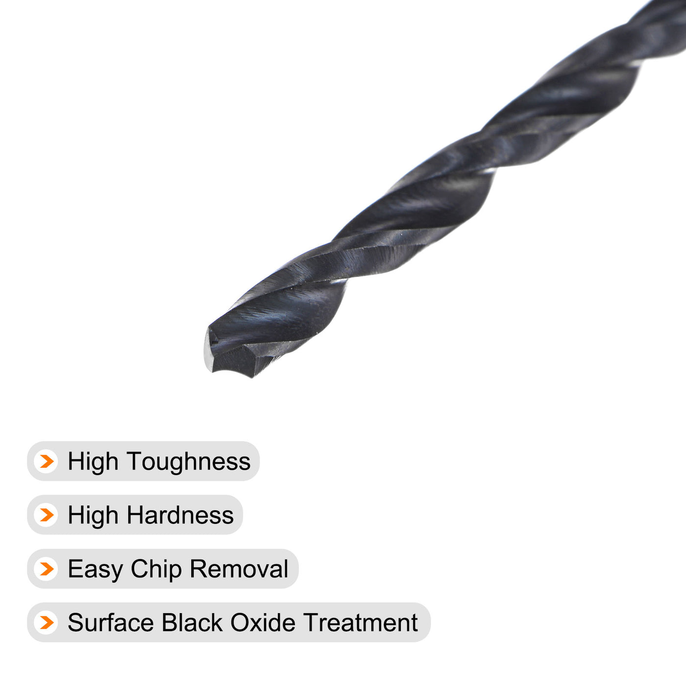 uxcell Uxcell High Speed Steel Twist Drill Bit, 2.7mm Fully Ground Black Oxide 61mm Long 5Pcs