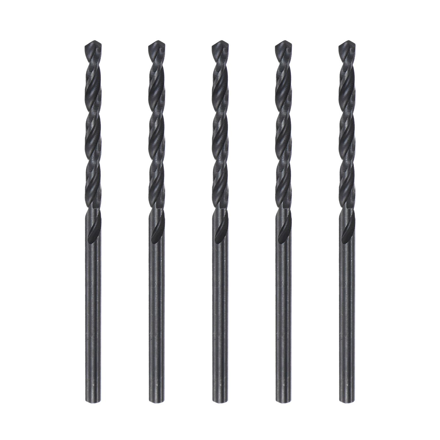 uxcell Uxcell High Speed Steel Twist Drill Bit, 2.7mm Fully Ground Black Oxide 61mm Long 5Pcs