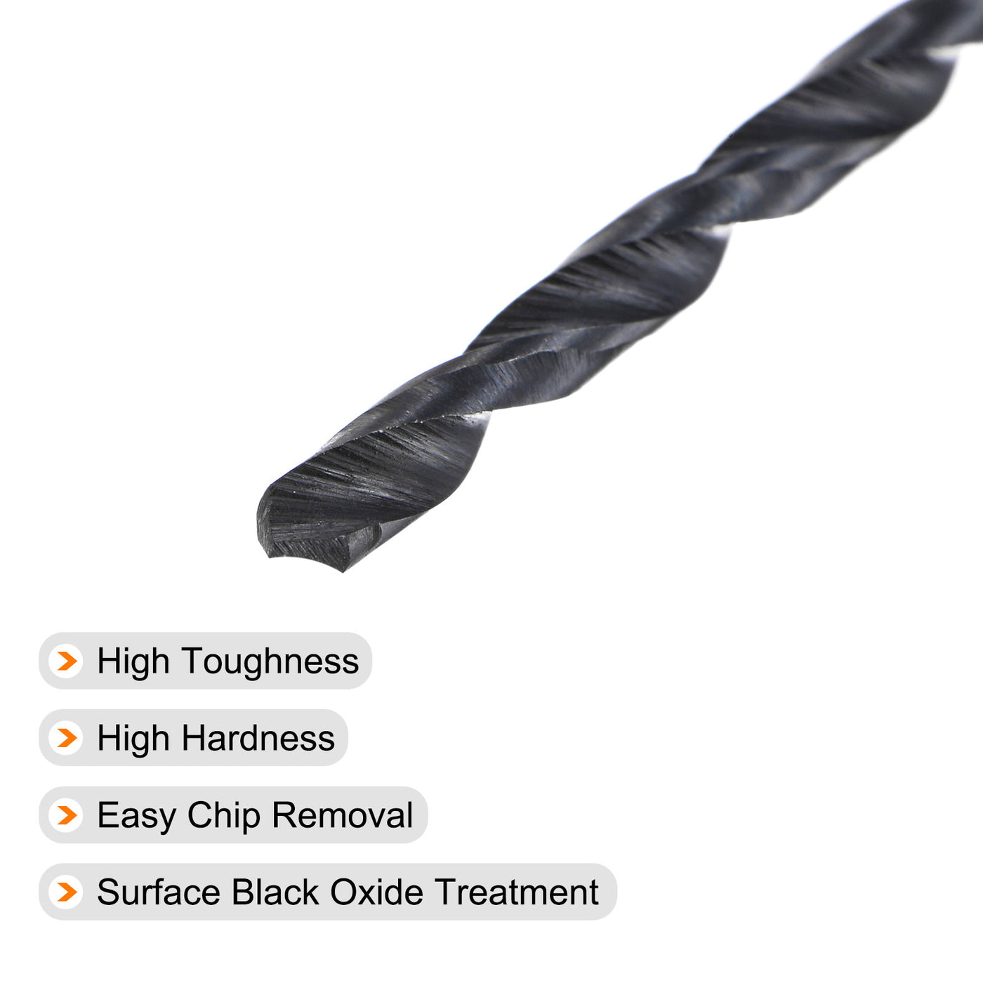 uxcell Uxcell High Speed Steel Twist Drill Bit, 2.8mm Fully Ground Black Oxide 59mm Long 2Pcs
