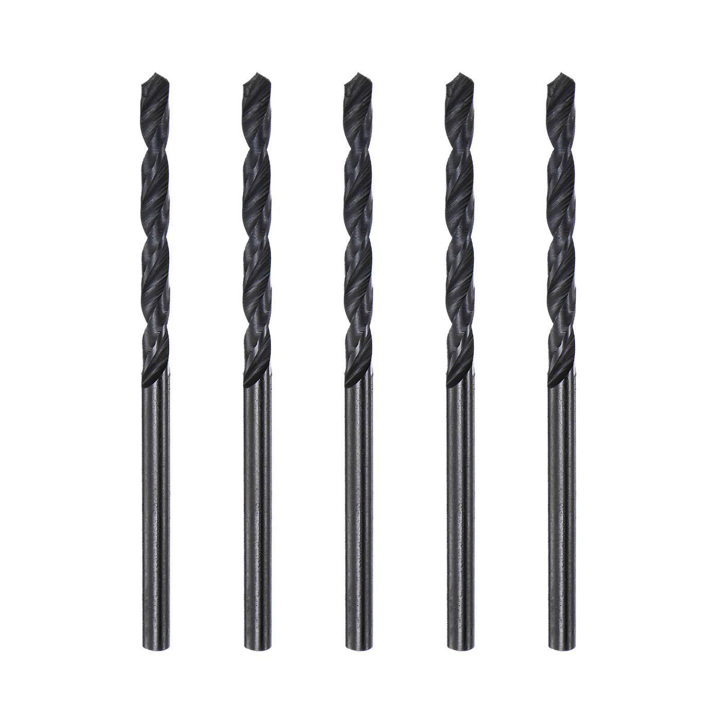 uxcell Uxcell High Speed Steel Twist Drill Bit, 2.8mm Fully Ground Black Oxide 59mm Long 5Pcs