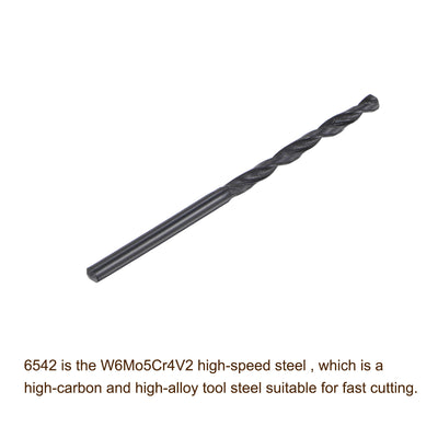 Harfington Uxcell High Speed Steel Twist Drill Bit, 3.1mm Fully Ground Black Oxide 60mm Long 5Pcs