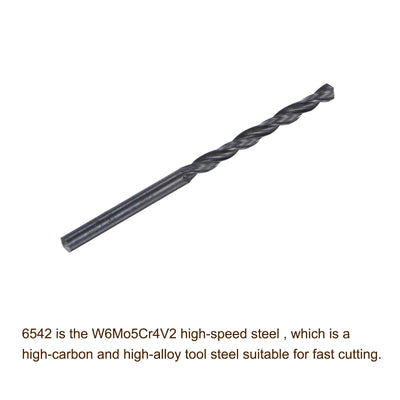Harfington Uxcell High Speed Steel Twist Drill Bit, 3.6mm Fully Ground Black Oxide 68mm Long 5Pcs