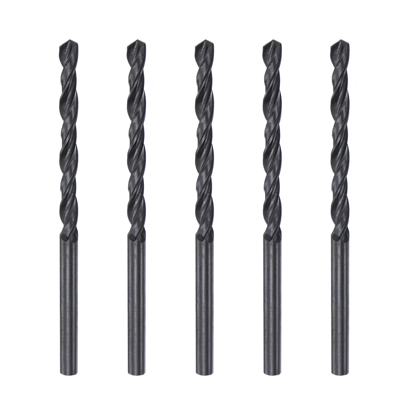 uxcell Uxcell High Speed Steel Twist Drill Bit, 3.6mm Fully Ground Black Oxide 68mm Long 5Pcs