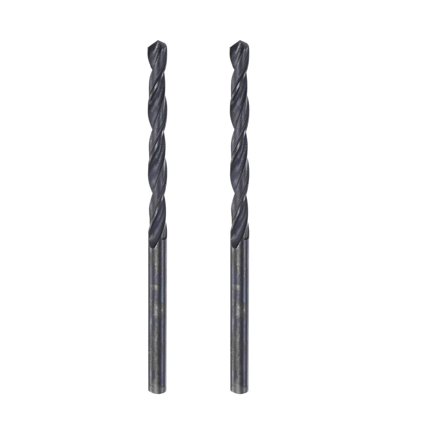 uxcell Uxcell High Speed Steel Twist Drill Bit, 3.7mm Fully Ground Black Oxide 70mm Long 2Pcs