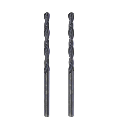 Harfington Uxcell High Speed Steel Twist Drill Bit, 3.7mm Fully Ground Black Oxide 70mm Long 2Pcs