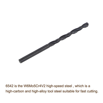 Harfington Uxcell High Speed Steel Twist Drill Bit, 4mm Fully Ground Black Oxide 75mm Long 5Pcs