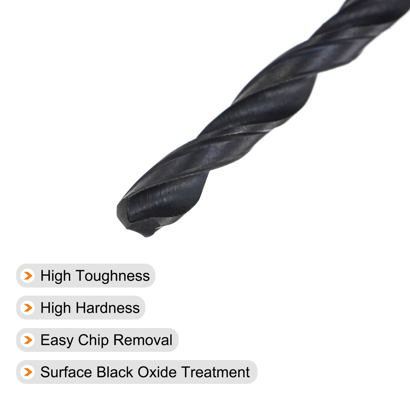uxcell Uxcell High Speed Steel Twist Drill Bit, 4mm Fully Ground Black Oxide 75mm Long 5Pcs