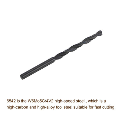 Harfington Uxcell High Speed Steel Twist Drill Bit, 4.6mm Fully Ground Black Oxide 80mm Long 2Pcs