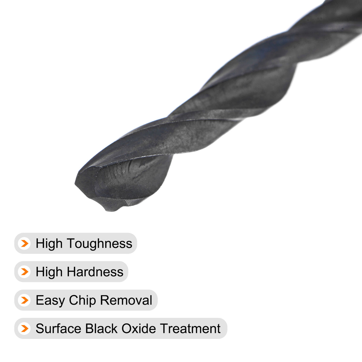 uxcell Uxcell High Speed Steel Twist Drill Bit, 4.6mm Fully Ground Black Oxide 80mm Long 2Pcs