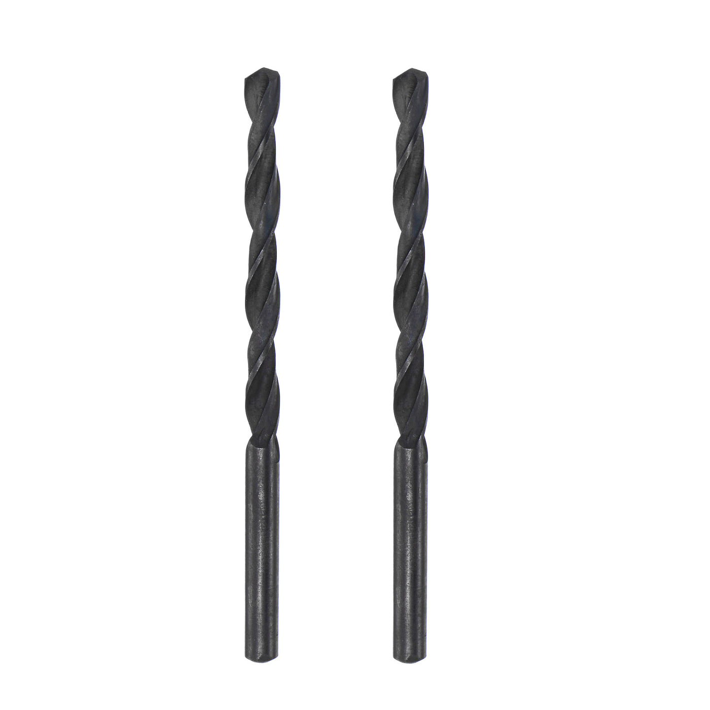 uxcell Uxcell High Speed Steel Twist Drill Bit, 4.6mm Fully Ground Black Oxide 80mm Long 2Pcs