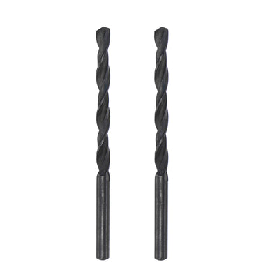 Harfington Uxcell High Speed Steel Twist Drill Bit, 4.6mm Fully Ground Black Oxide 80mm Long 2Pcs