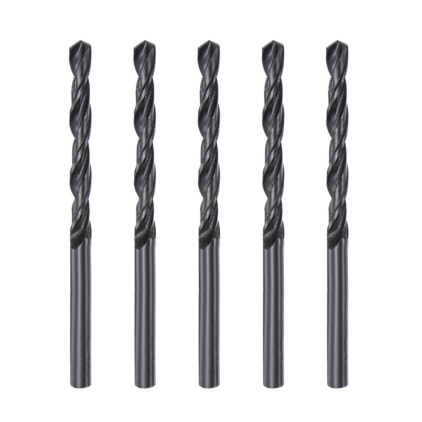 uxcell Uxcell High Speed Steel Twist Drill Bit, 4.7mm Fully Ground Black Oxide 80mm Long 5Pcs
