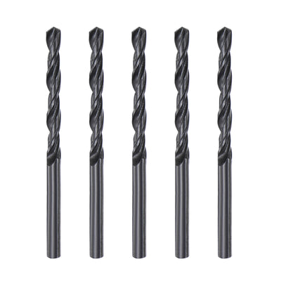 Harfington Uxcell High Speed Steel Twist Drill Bit, 4.7mm Fully Ground Black Oxide 80mm Long 5Pcs