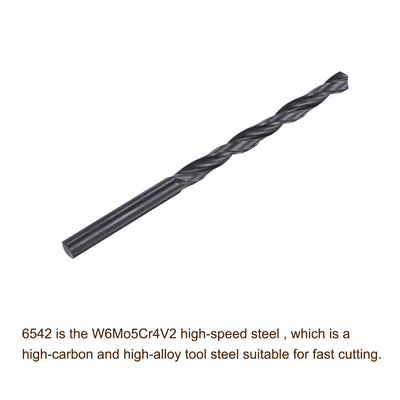 Harfington Uxcell High Speed Steel Twist Drill Bit, 5.1mm Fully Ground Black Oxide 85mm Long 5Pcs