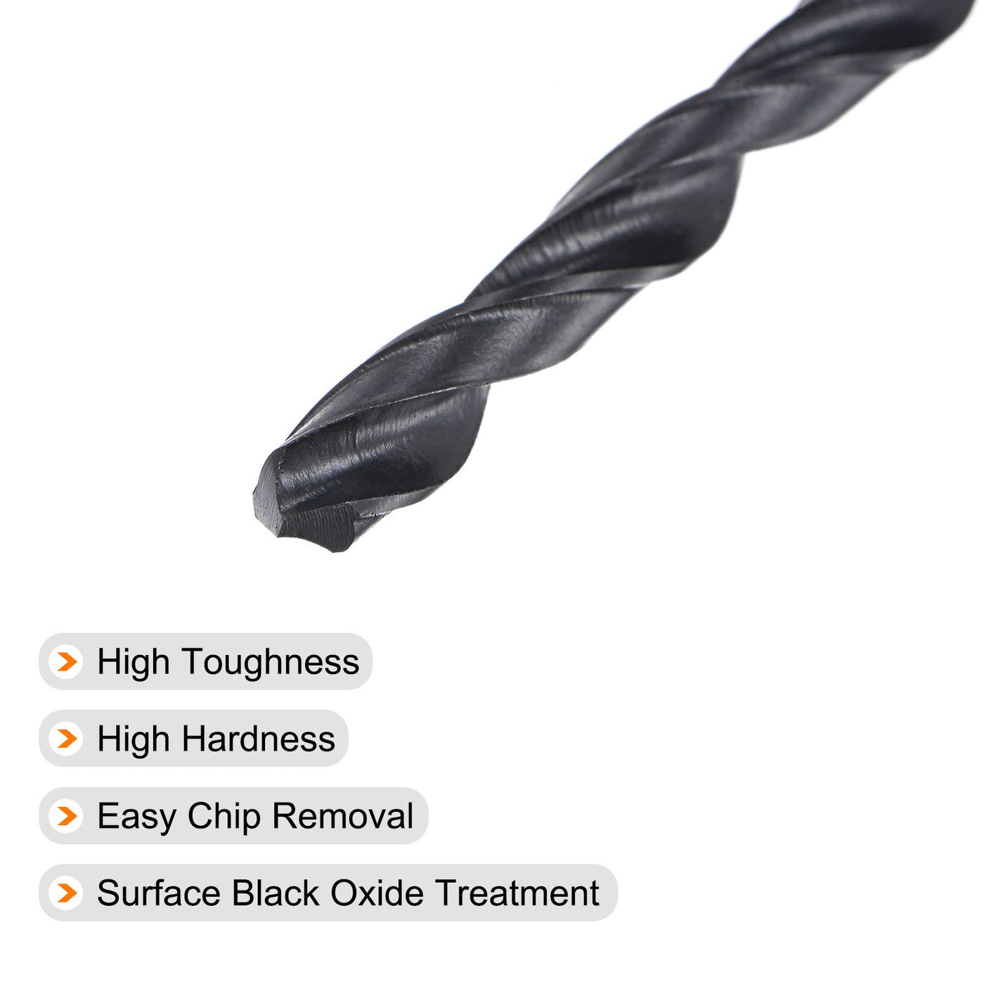 uxcell Uxcell High Speed Steel Twist Drill Bit, 5.1mm Fully Ground Black Oxide 85mm Long 5Pcs