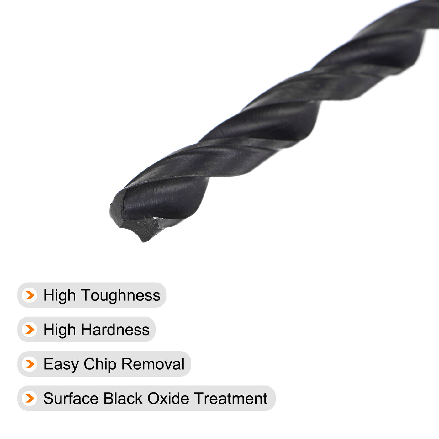 uxcell Uxcell High Speed Steel Twist Drill Bit, 5.4mm Fully Ground Black Oxide 92mm Long 2Pcs