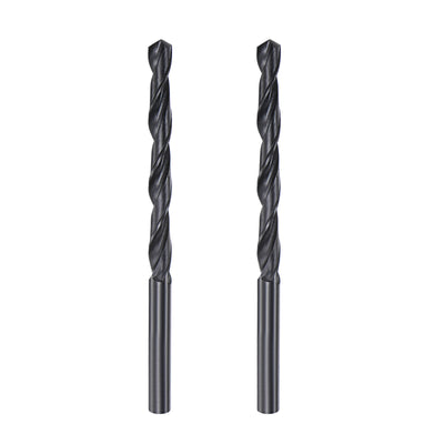 Harfington Uxcell High Speed Steel Twist Drill Bit, 5.6mm Fully Ground Black Oxide 93mm Long 2Pcs