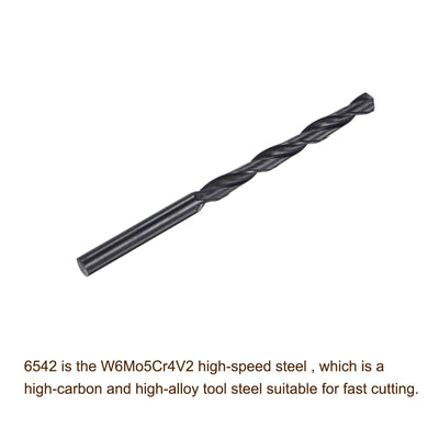 Harfington Uxcell High Speed Steel Twist Drill Bit, 5.6mm Fully Ground Black Oxide 93mm Long 4Pcs