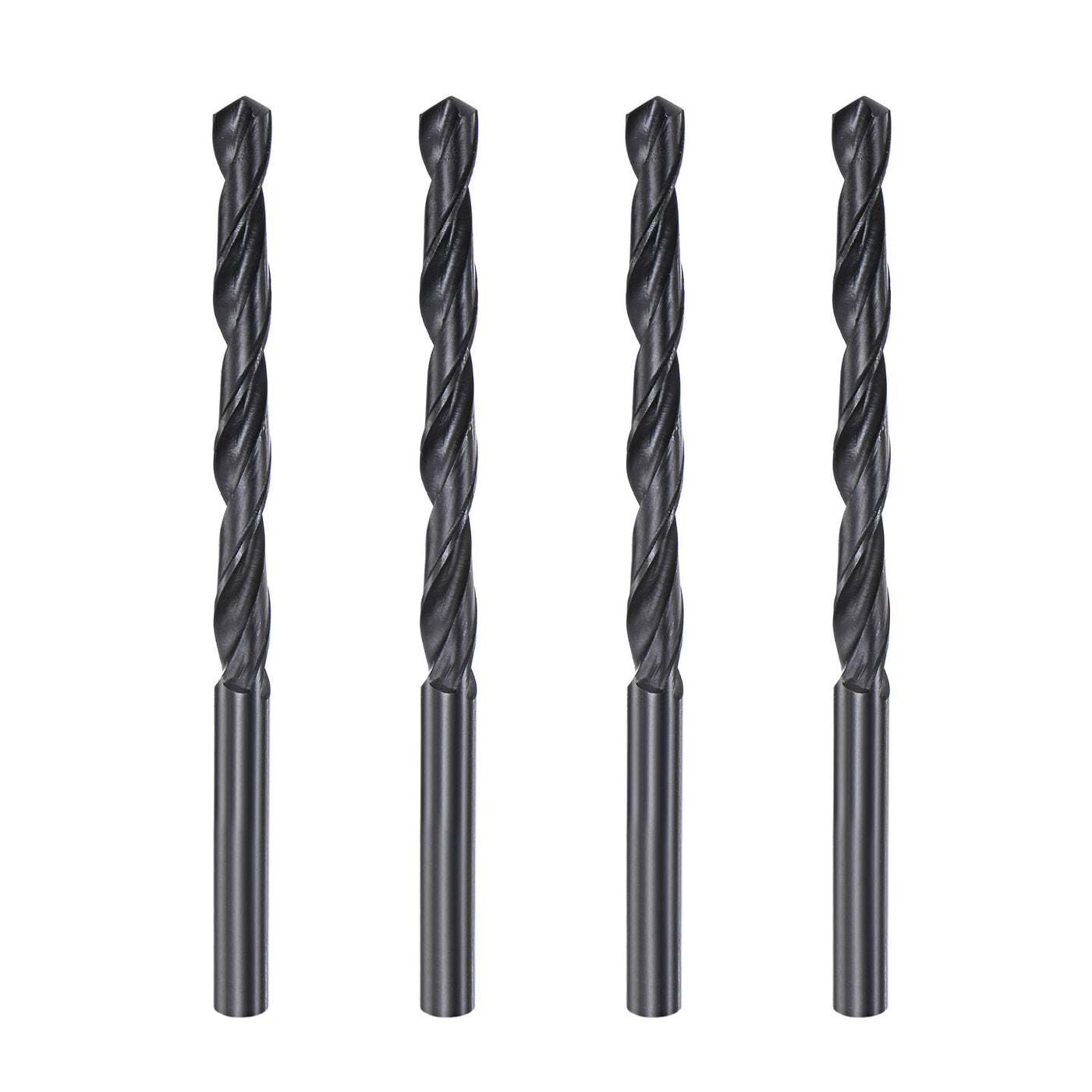 uxcell Uxcell High Speed Steel Twist Drill Bit, 5.6mm Fully Ground Black Oxide 93mm Long 4Pcs
