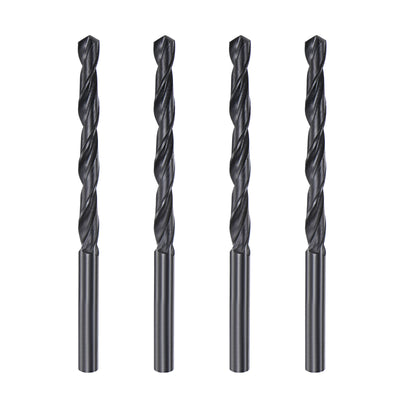 Harfington Uxcell High Speed Steel Twist Drill Bit, 5.6mm Fully Ground Black Oxide 93mm Long 4Pcs