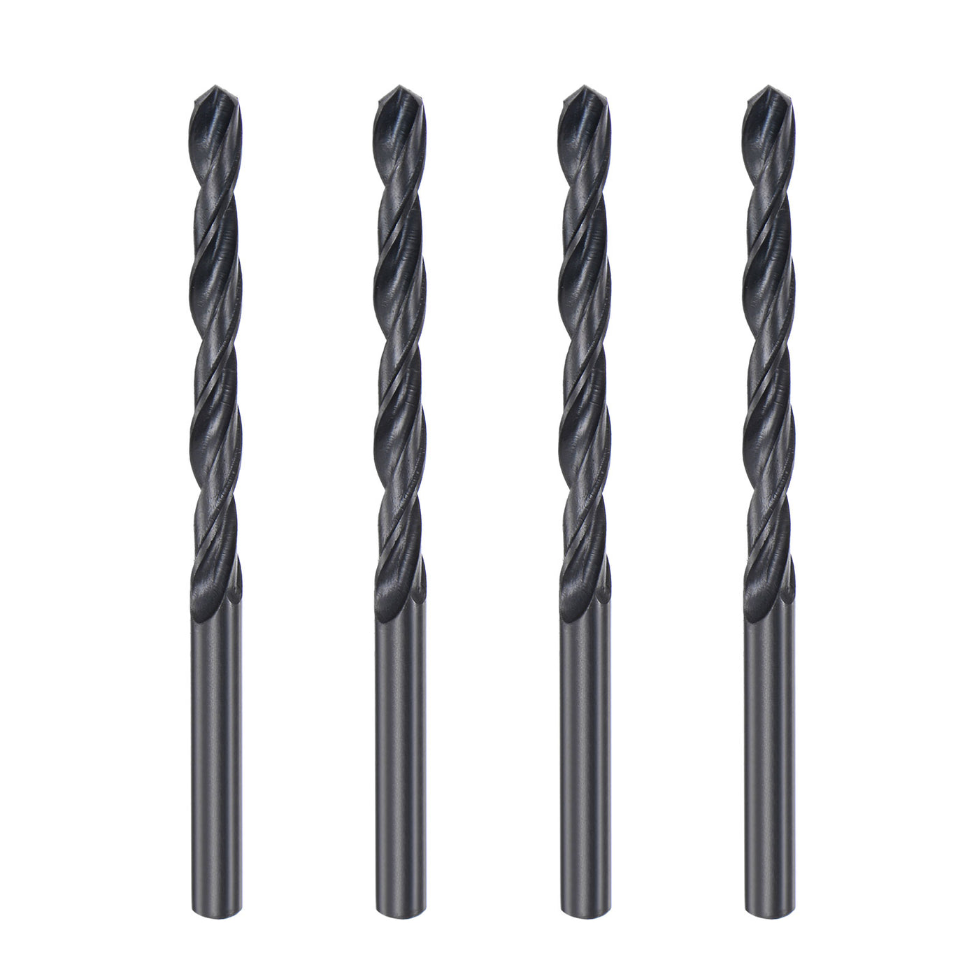uxcell Uxcell High Speed Steel Twist Drill Bit, 5.7mm Fully Ground Black Oxide 92mm Long 4Pcs