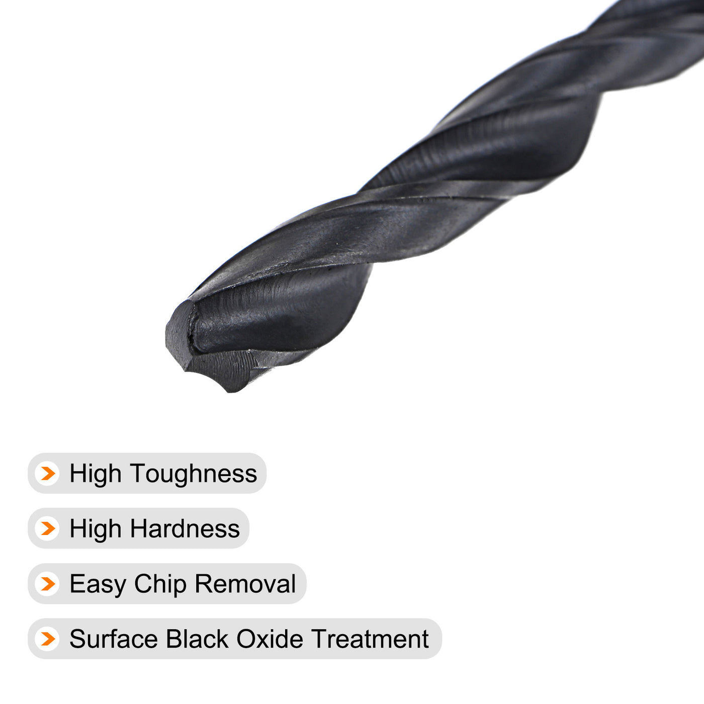 uxcell Uxcell High Speed Steel Twist Drill Bit, 6mm Fully Ground Black Oxide 92mm Long 4Pcs