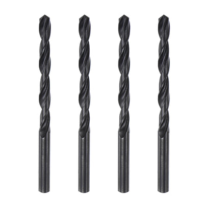 Harfington Uxcell High Speed Steel Twist Drill Bit, 6.3mm Fully Ground Black Oxide 100mm Long 4Pcs