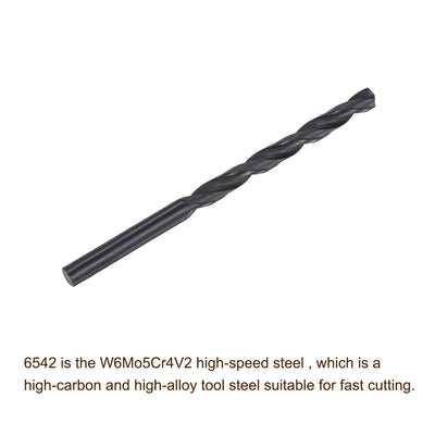 Harfington Uxcell High Speed Steel Twist Drill Bit, 6.6mm Fully Ground Black Oxide 110mm Long 4Pcs