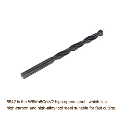 Harfington Uxcell High Speed Steel Twist Drill Bit, 6.7mm Fully Ground Black Oxide 100mm Long 4Pcs