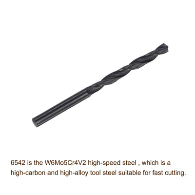 Harfington Uxcell High Speed Steel Twist Drill Bit, 6.8mm Fully Ground Black Oxide 110mm Long 4Pcs