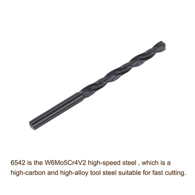 Harfington Uxcell High Speed Steel Twist Drill Bit, 7mm Fully Ground Black Oxide 110mm Long 4Pcs