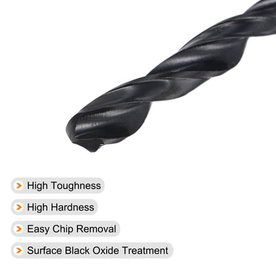 Harfington Uxcell High Speed Steel Twist Drill Bit, 7.2mm Fully Ground Black Oxide 108mm Long 4Pcs