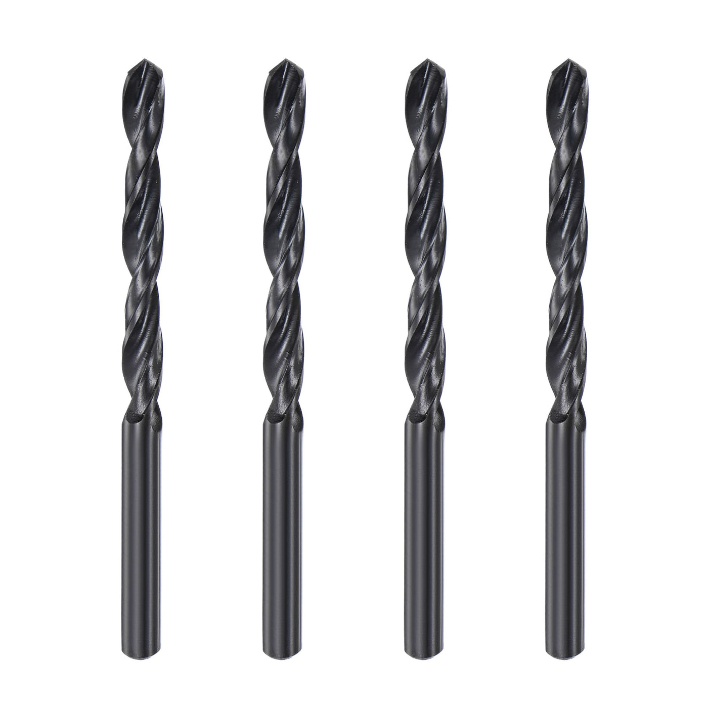 uxcell Uxcell High Speed Steel Twist Drill Bit, 7.2mm Fully Ground Black Oxide 108mm Long 4Pcs