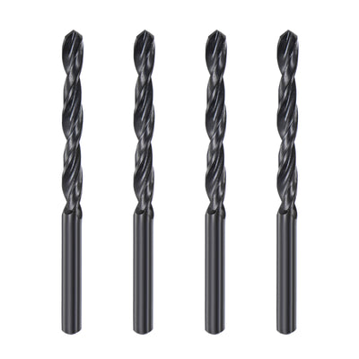 Harfington Uxcell High Speed Steel Twist Drill Bit, 7.2mm Fully Ground Black Oxide 108mm Long 4Pcs