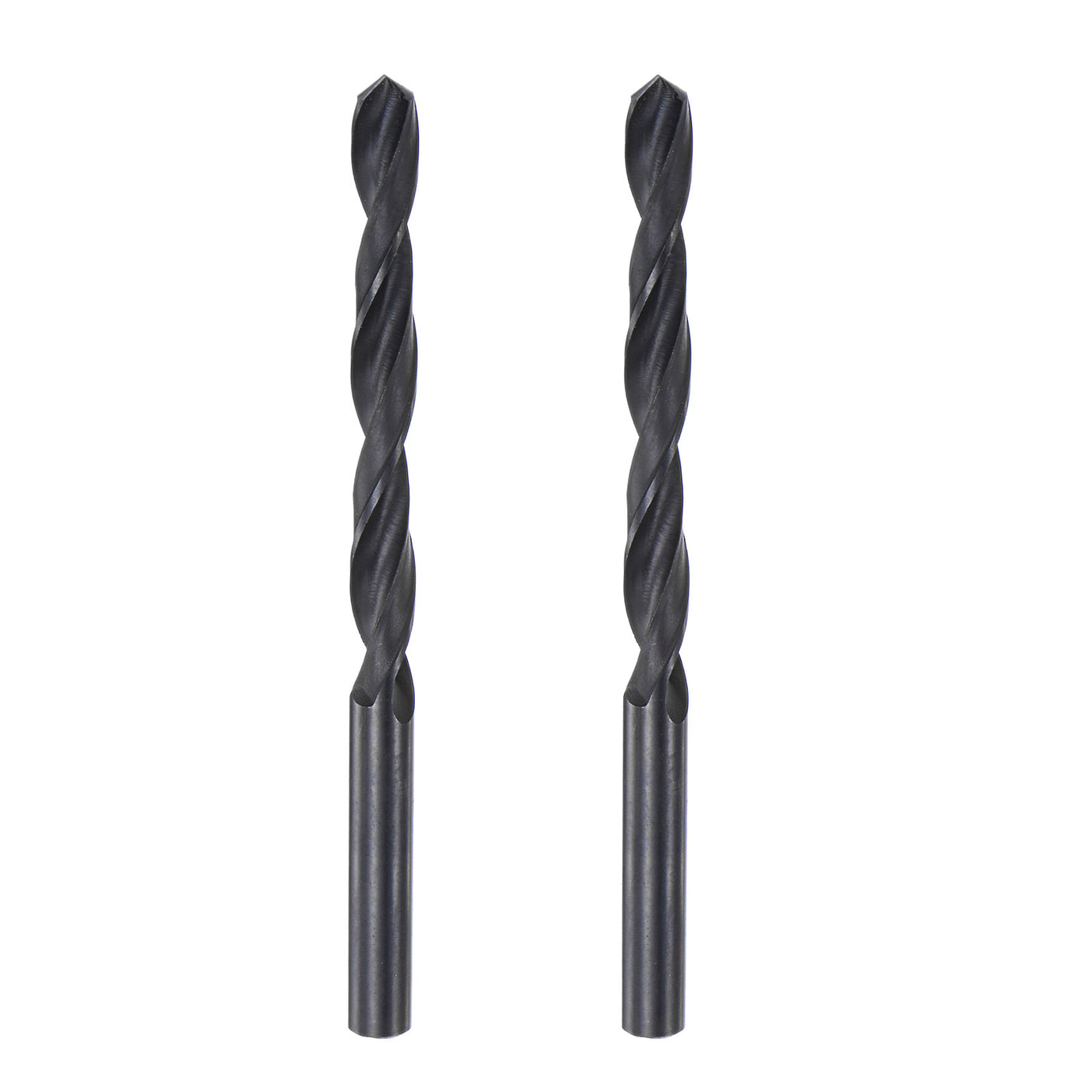uxcell Uxcell High Speed Steel Twist Drill Bit, 7.4mm Fully Ground Black Oxide 108mm Long 2Pcs