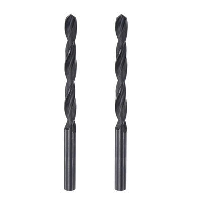 Harfington Uxcell High Speed Steel Twist Drill Bit, 7.4mm Fully Ground Black Oxide 108mm Long 2Pcs