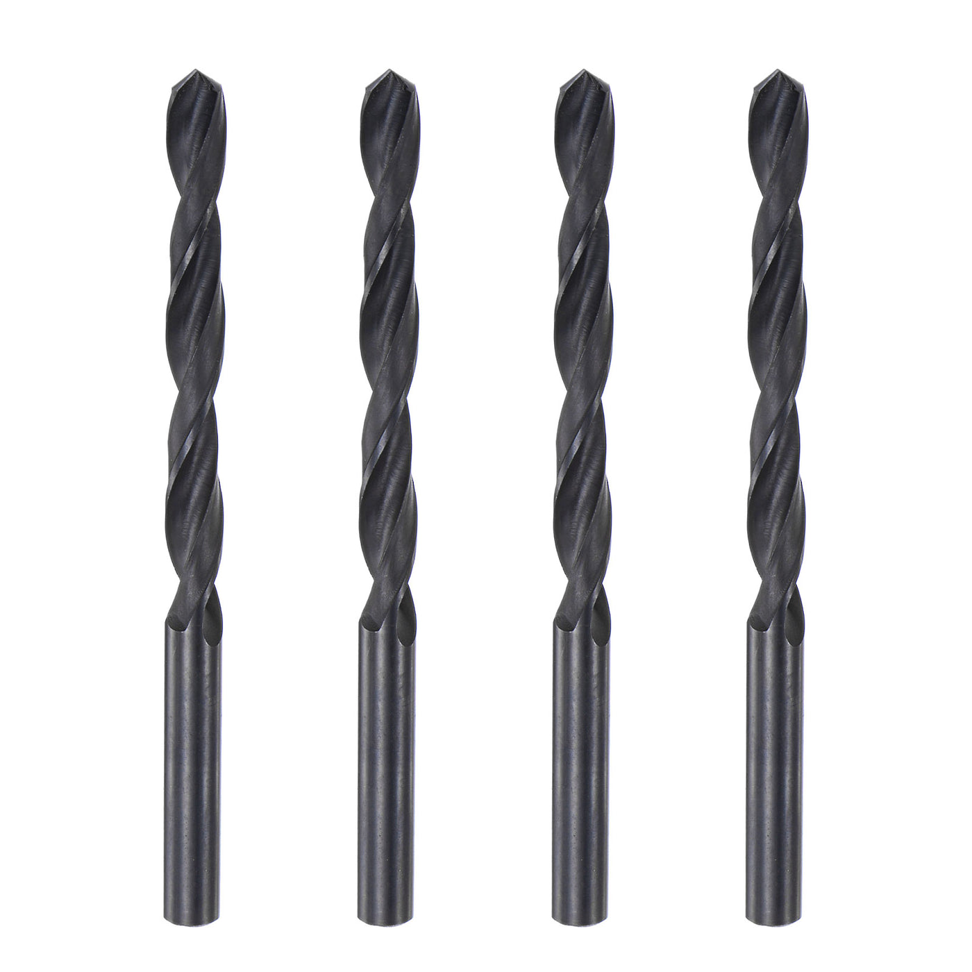 uxcell Uxcell High Speed Steel Twist Drill Bit, 7.4mm Fully Ground Black Oxide 108mm Long 4Pcs