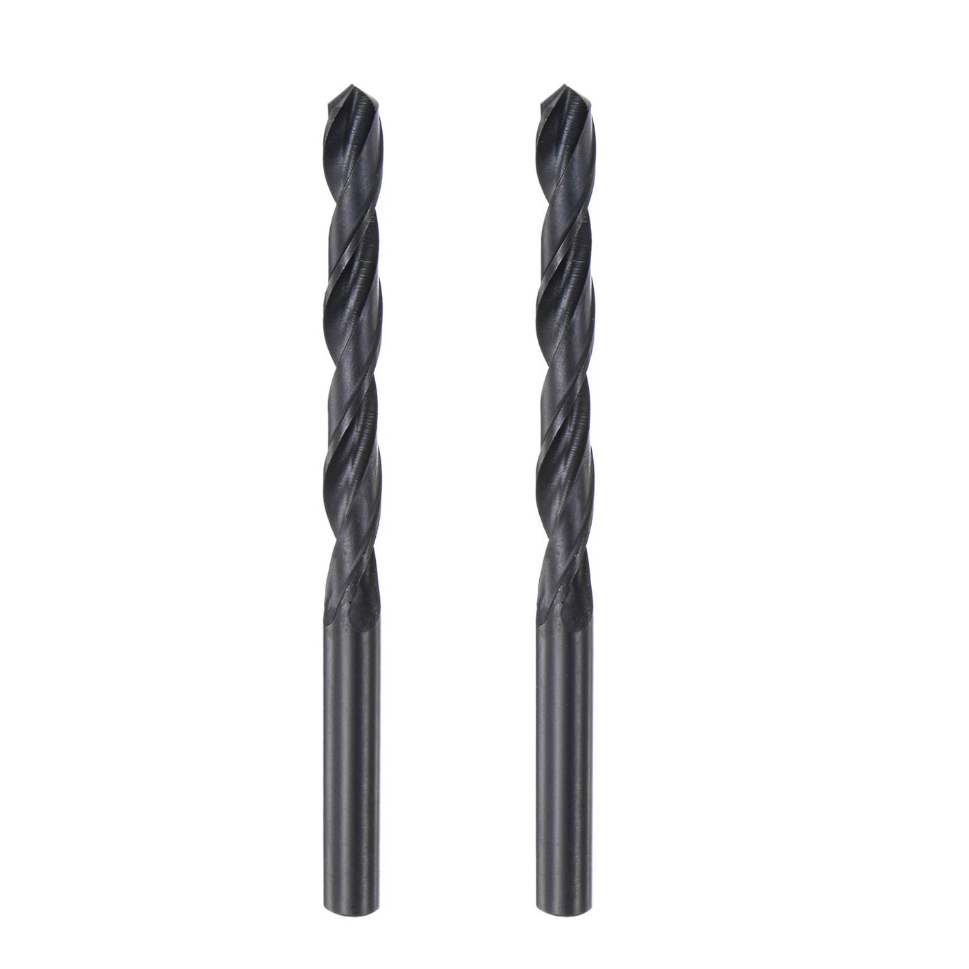 uxcell Uxcell High Speed Steel Twist Drill Bit, 7.5mm Fully Ground Black Oxide 108mm Long 2Pcs