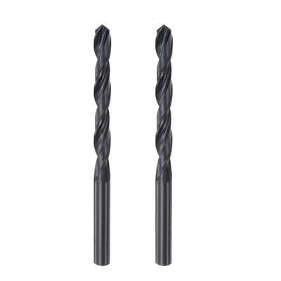 Harfington Uxcell High Speed Steel Twist Drill Bit, 7.5mm Fully Ground Black Oxide 108mm Long 2Pcs