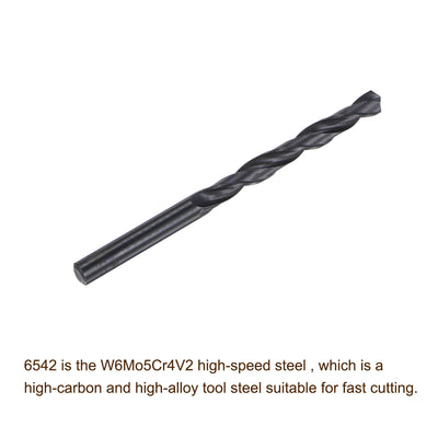 Harfington Uxcell High Speed Steel Twist Drill Bit, 7.5mm Fully Ground Black Oxide 108mm Long 4Pcs