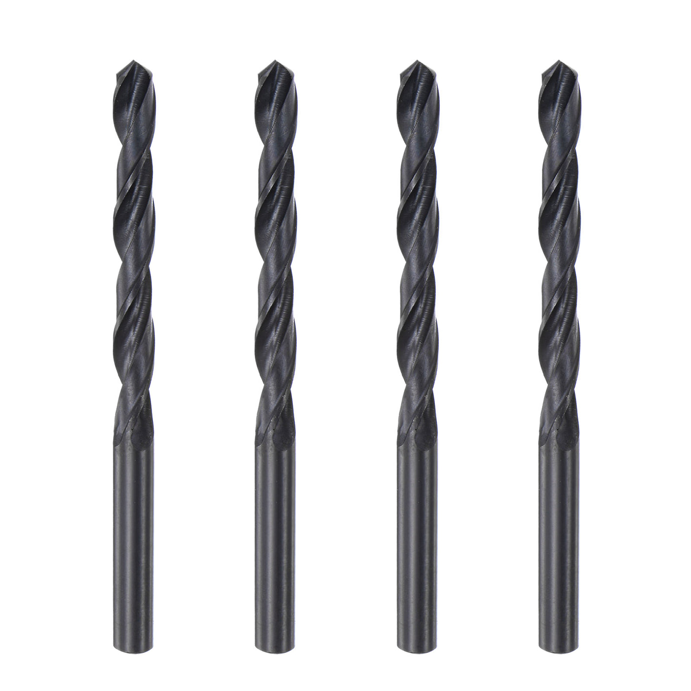 uxcell Uxcell High Speed Steel Twist Drill Bit, 7.5mm Fully Ground Black Oxide 108mm Long 4Pcs