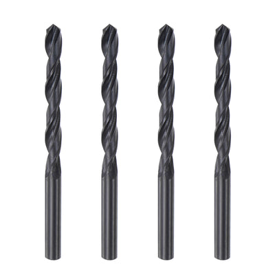 Harfington Uxcell High Speed Steel Twist Drill Bit, 7.5mm Fully Ground Black Oxide 108mm Long 4Pcs