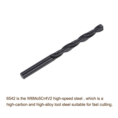 Harfington Uxcell High Speed Steel Twist Drill Bit, 8.2mm Fully Ground Black Oxide 115mm Long 4Pcs