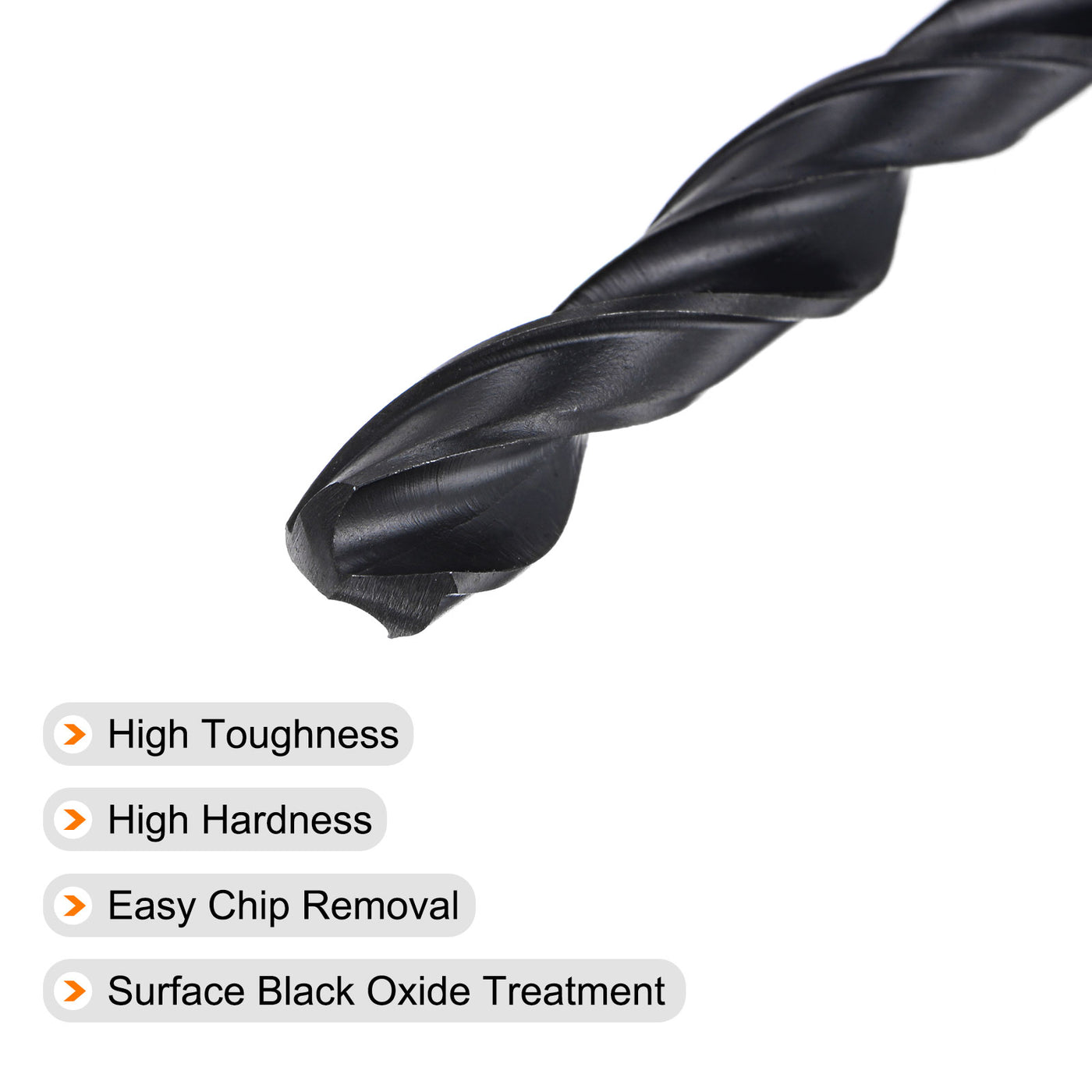uxcell Uxcell High Speed Steel Twist Drill Bit, 8.4mm Fully Ground Black Oxide 115mm Long 2Pcs
