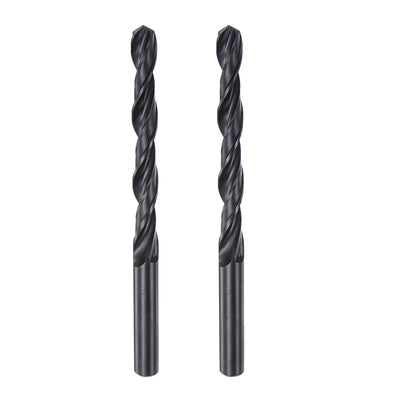 Harfington Uxcell High Speed Steel Twist Drill Bit, 8.4mm Fully Ground Black Oxide 115mm Long 2Pcs